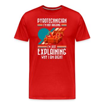 Pyrotechnie Ultras Feux d’artifice - T-shirt bio Premium Homme - rouge - Devant - Damien (186cm)
