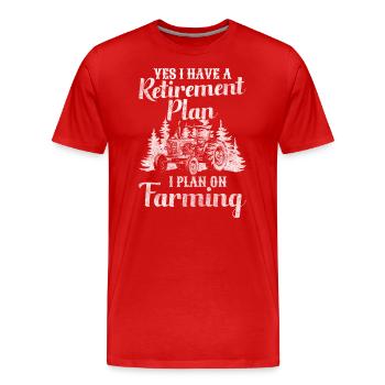 Farmer Profession Pitchfork Protest - Men's Premium Organic T-Shirt - red - Front - Damien (186cm)