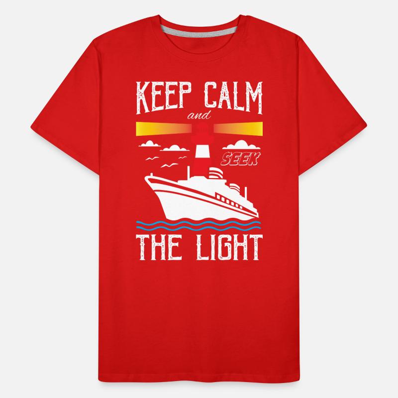 Keep Calm and Seek The Light Lighthouse Men's Premium Organic T-Shirt