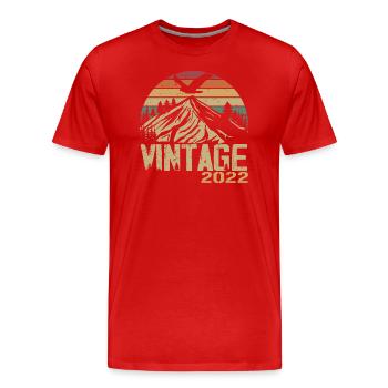 Jahrgang 2022 Retro 2022 Jubiläumsgeschenk - Männer Premium Bio T-Shirt - Rot - Vorne - Damien (186cm)