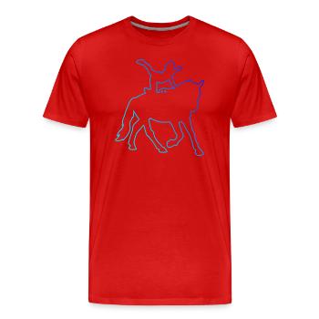 Sportliche Disziplin Pferdeperformance - Männer Premium Bio T-Shirt - Rot - Vorne - Damien (186cm)