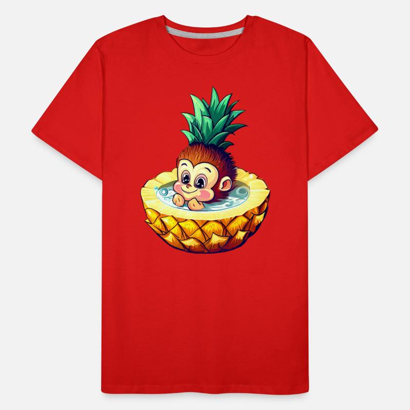Monkey and pineapple: summer bathing fun design Men's Premium Organic T-Shirt