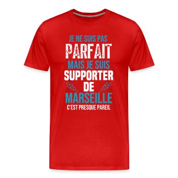 Marseille Foot Marseille Fangeschenk - Männer Premium Bio T-Shirt - Rot - Vorne - Damien (186cm)
