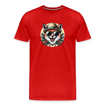 Stylish fox - Men's Premium Organic T-Shirt - red - Front - Damien (186cm)