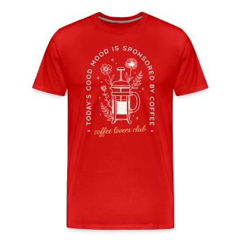 Citation café de spécialité humour - T-shirt bio Premium Homme - rouge - Devant - Damien (186cm)