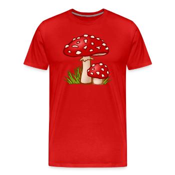 champignons champignons champignons légumes légumes vegetables18 - T-shirt bio Premium Homme - rouge - Devant - Damien (186cm)