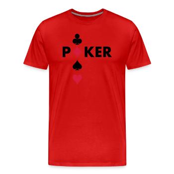 Pokerspieler - Männer Premium Bio T-Shirt - Rot - Vorne - Damien (186cm)