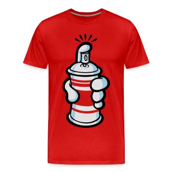 Cartoon paint spray - Men's Premium Organic T-Shirt - red - Front - Damien (186cm)