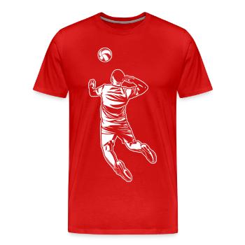 Volleyball player - Men's Premium Organic T-Shirt - red - Front - Damien (186cm)