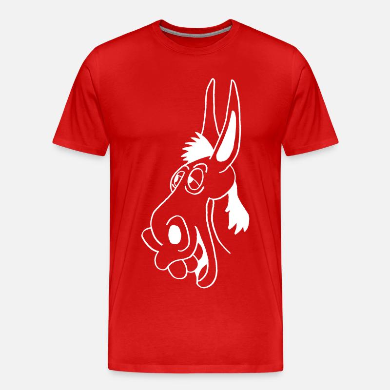Weißer Esel - Männer Premium Bio T-Shirt - Rot