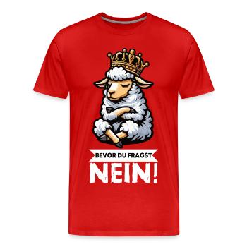 Bevor Du Fragst Schaf Schafe Schäfer Schafhalter  - Männer Premium Bio T-Shirt - Rot - Vorne - Damien (186cm)