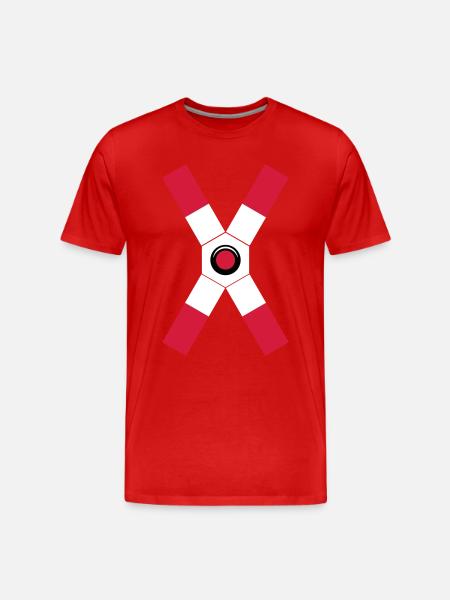 Andreaskreuz Warnlicht - Männer Premium Bio T-Shirt - Rot