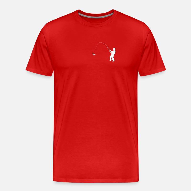 Angler Evolution Pocket Geschenkidee - Männer Premium Bio T-Shirt - Rot
