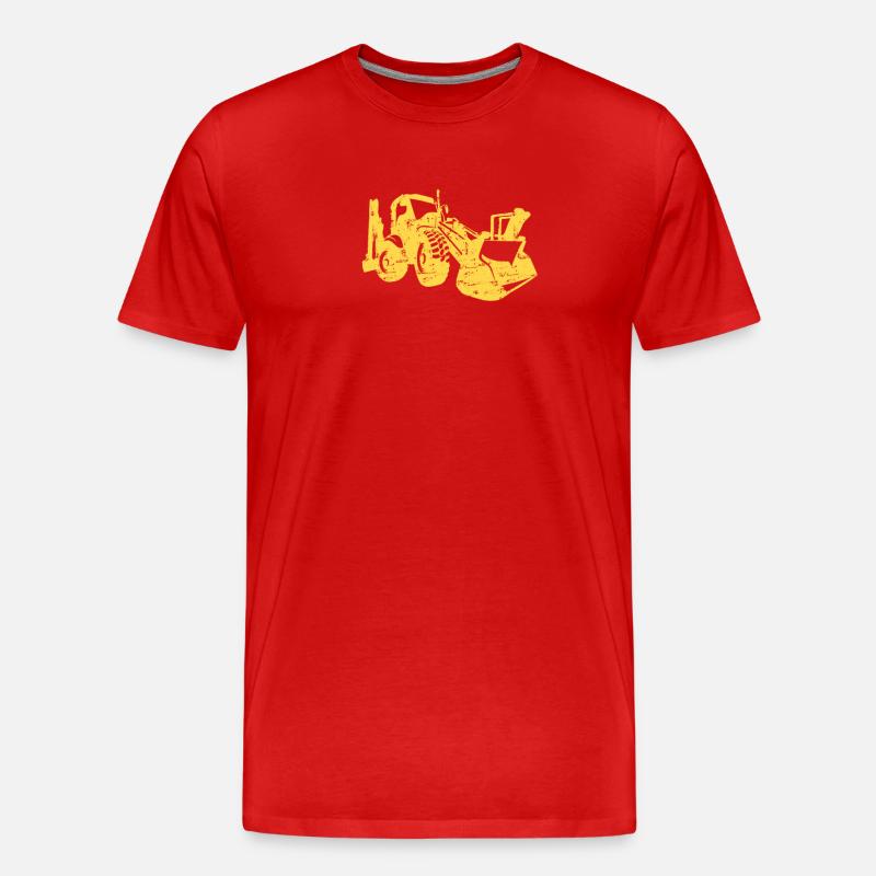 Baggerfahrer Radlader Bagger - Männer Premium Bio T-Shirt - Rot