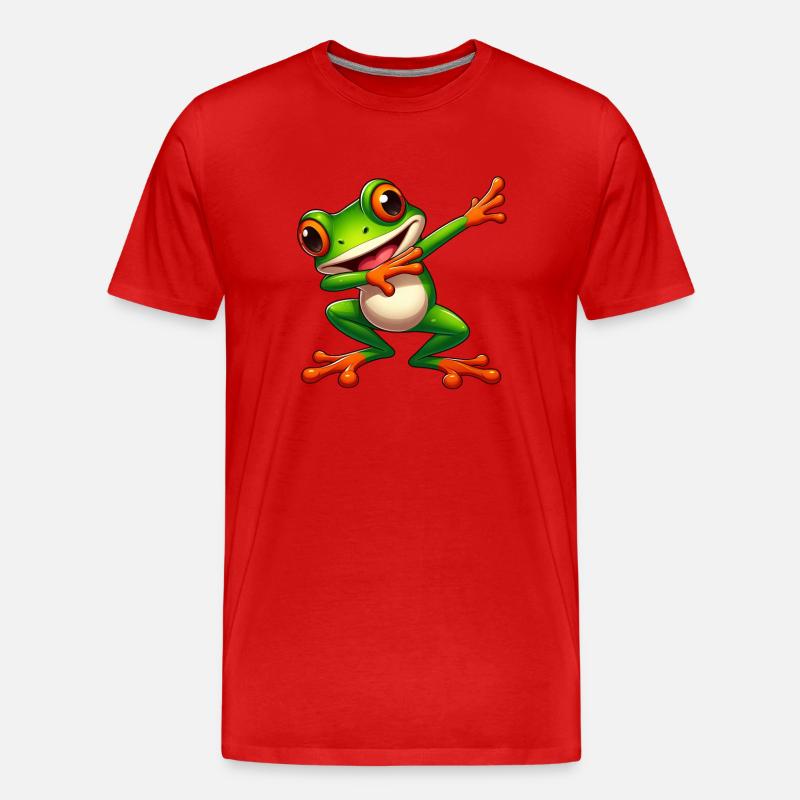 Cool Frog Dabbing Toad Style - Men's Premium Organic T-Shirt - red