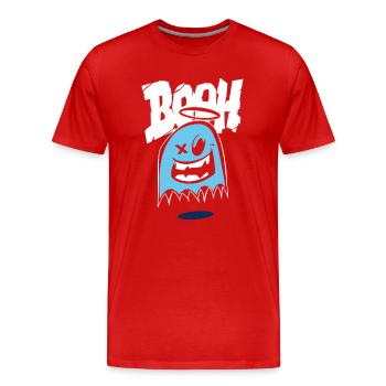 Funny Halloween Tee - Men's Premium Organic T-Shirt - red - Front - Damien (186cm)