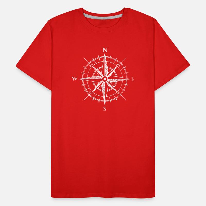 Gift Retro Compass Cardinal points Men's Premium Organic T-Shirt