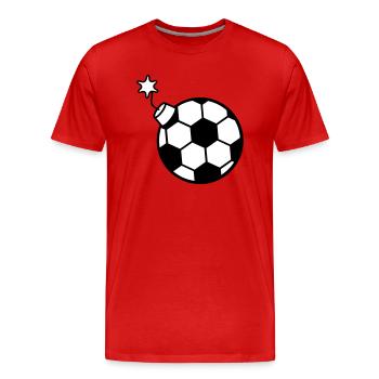 ball fussball spielen verein sport tor schiessen k - Männer Premium Bio T-Shirt - Rot - Vorne - Damien (186cm)