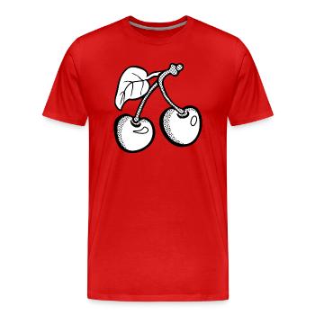 cherries kirschen veggie gemuese fruits16 - Männer Premium Bio T-Shirt - Rot - Vorne - Damien (186cm)