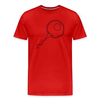 befruchtung eizelle besamen ei sperma spermium - Männer Premium Bio T-Shirt - Rot - Vorne - Damien (186cm)