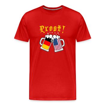 Cheers! Cheers Beer Festival American German - Men's Premium Organic T-Shirt - red - Front - Damien (186cm)