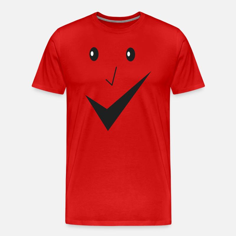 Feines Lächeln - Feines Gesicht E03. - Männer Premium Bio T-Shirt - Rot