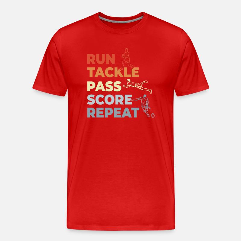 Rugby Routine - Männer Premium Bio T-Shirt - Rot
