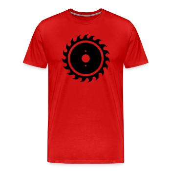 Circular Saw Saw Blade Tool Carpenter Gift - Men's Premium Organic T-Shirt - red - Front - Damien (186cm)
