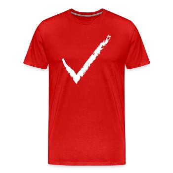 Tick - Men's Premium Organic T-Shirt - red - Front - Damien (186cm)