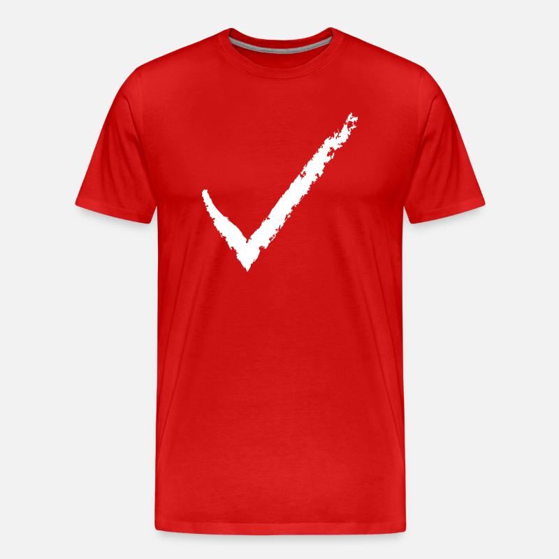 Häkchen - Männer Premium Bio T-Shirt - Rot