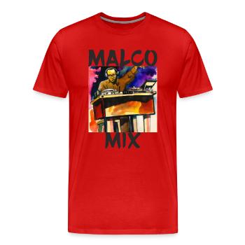 ErSa. Musik und Disco: DJ MalcoMix am Pult - Männer Premium Bio T-Shirt - Rot - Vorne - Damien (186cm)