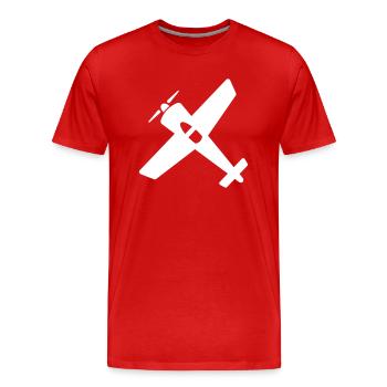 Flugzeug Geschenk Modellflugzeug - Männer Premium Bio T-Shirt - Rot - Vorne - Damien (186cm)