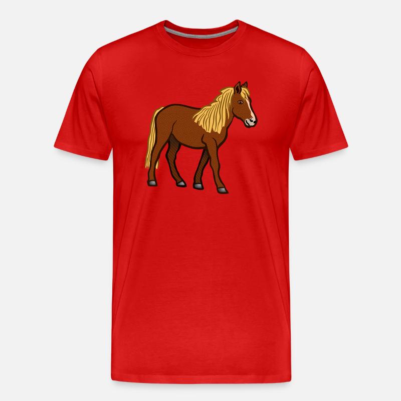 Pferd - Männer Premium Bio T-Shirt - Rot