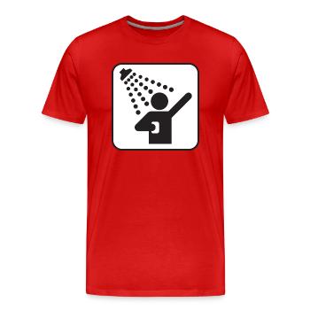have a shower - Men's Premium Organic T-Shirt - red - Front - Damien (186cm)