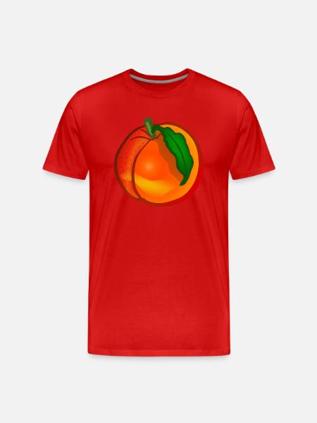 peach peach veggie vegetables fruits2 - Men's Premium Organic T-Shirt - red