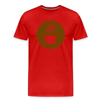 coffee cup beans cafe mug pot coffee beans95 - Men's Premium Organic T-Shirt - red - Front - Damien (186cm)