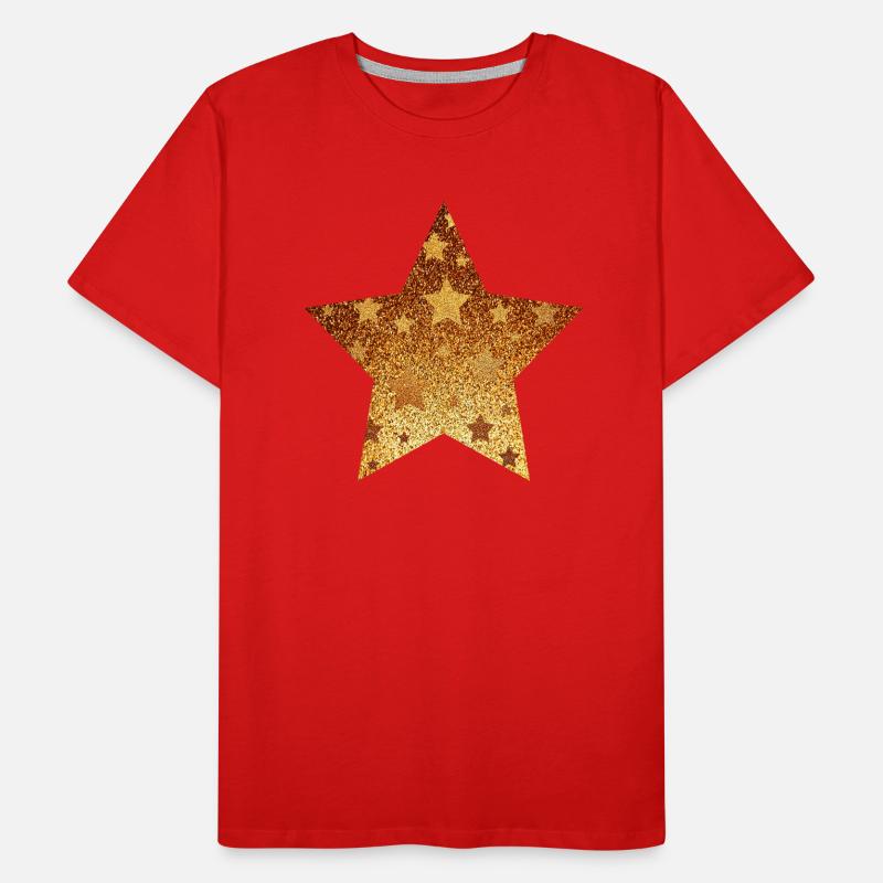 Stern mit Sternchen - Gold Geschenk Geschenkidee Männer Premium Bio T-Shirt