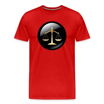 rechtsanwalt anwalt lawyer judge richter law justi - Männer Premium Bio T-Shirt - Rot - Vorne - Damien (186cm)