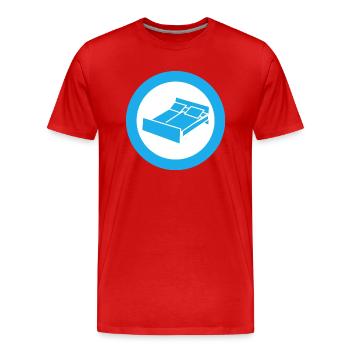 bett bed schlafen schlafzimmer sleeping room63 - Männer Premium Bio T-Shirt - Rot - Vorne - Damien (186cm)