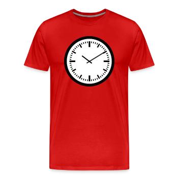 horloge montre clock time hourglass sabuhr144 - T-shirt bio Premium Homme - rouge - Devant - Damien (186cm)