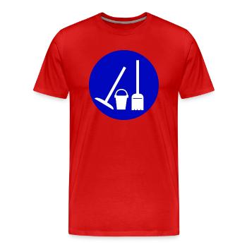 cleaning cleaning woman broom wischmop66 - Men's Premium Organic T-Shirt - red - Front - Damien (186cm)