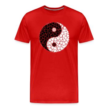 Ying Yang - Männer Premium Bio T-Shirt - Rot - Vorne - Damien (186cm)