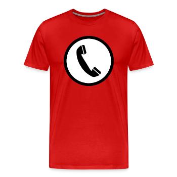 téléphone téléphone mobile retro21 radio téléphone mobile - T-shirt bio Premium Homme - rouge - Devant - Damien (186cm)