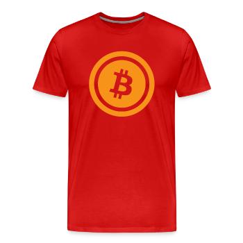 bitcoin - Männer Premium Bio T-Shirt - Rot - Vorne - Damien (186cm)