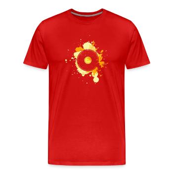 Vinyle - T-shirt bio Premium Homme - rouge - Devant - Damien (186cm)
