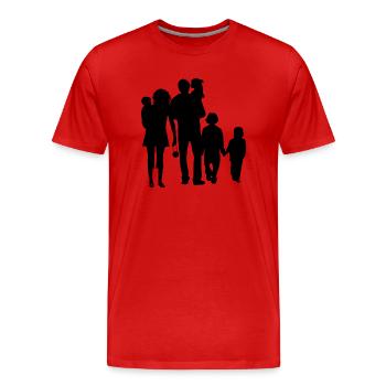 Famille - T-shirt bio Premium Homme - rouge - Devant - Damien (186cm)
