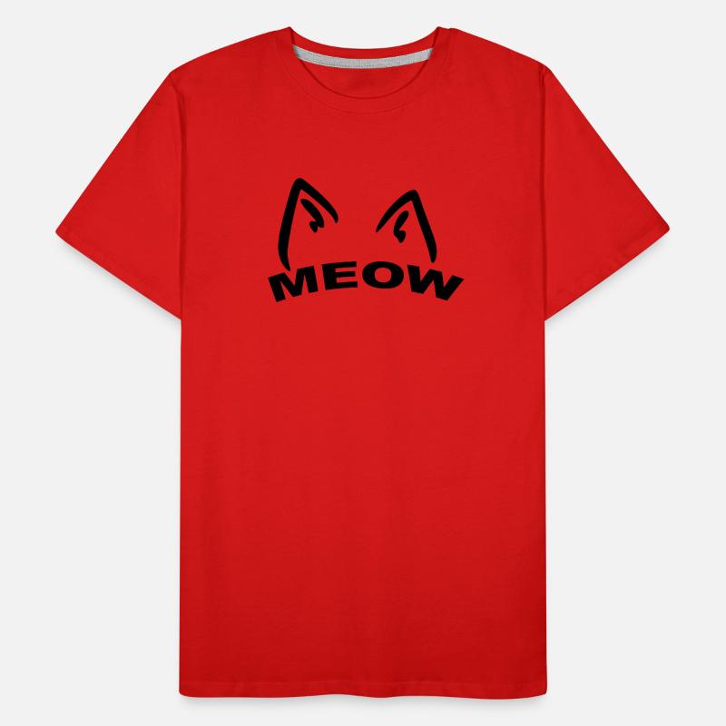 Katze Meow Geschenk Idee Männer Premium Bio T-Shirt