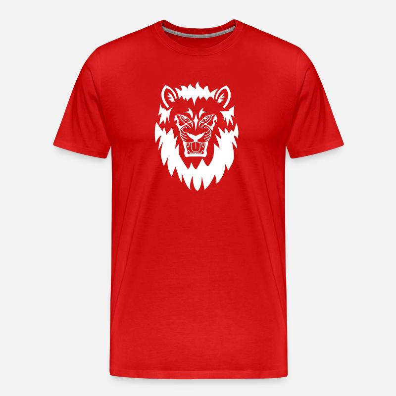 Löwe - Männer Premium Bio T-Shirt - Rot