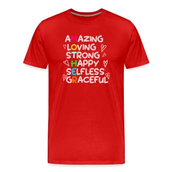MOTHER - Men's Premium Organic T-Shirt - red - Front - Damien (186cm)