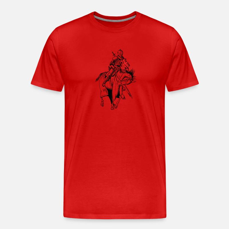 Chevalier - Croisé - Chevalier - Épée - T-shirt bio Premium Homme - rouge
